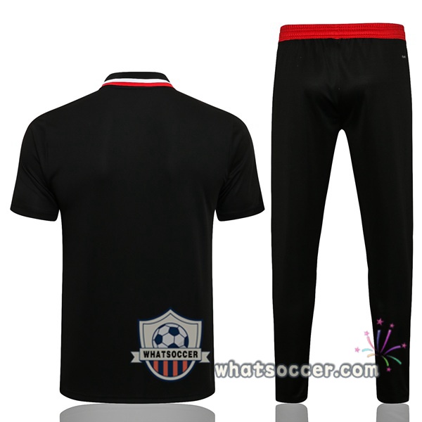 Training Polo Manchester United + Pants Black 2021-2022