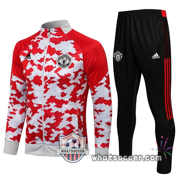 Manchester United Red White Training Jacket 2021-2022