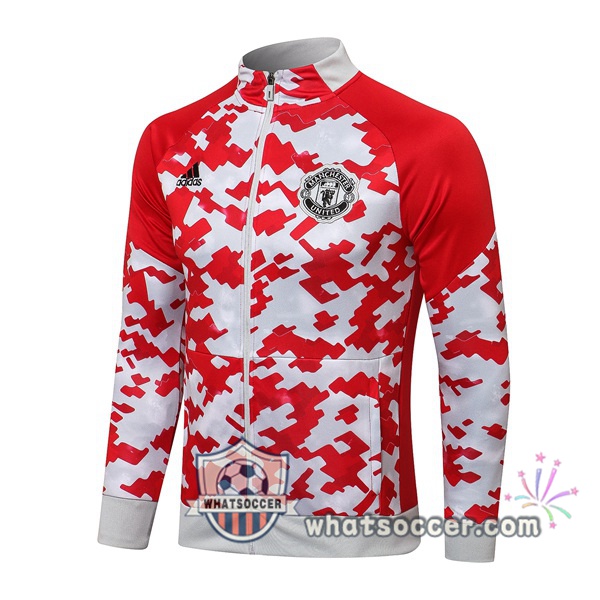 Manchester United Red White Soccer Jacket 2021-2022