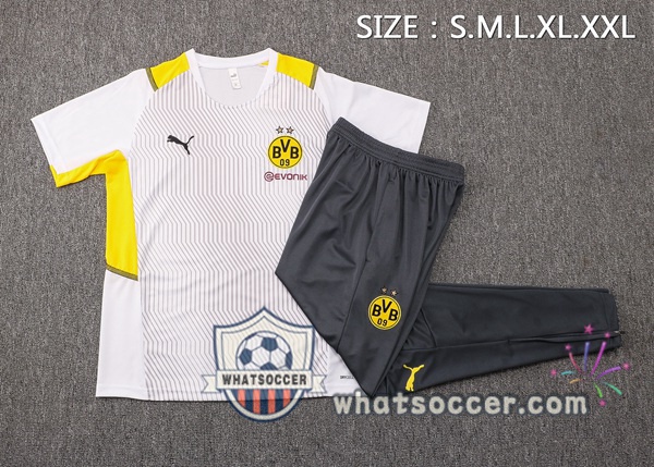 Dortmund BVB + Pants White Training T-Shirt Suit 2021-2022