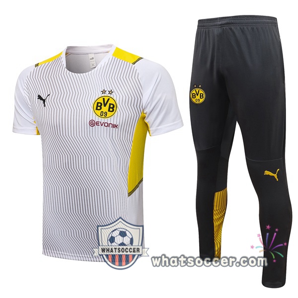 Dortmund BVB + Pants White Training T-Shirt Suit 2021-2022