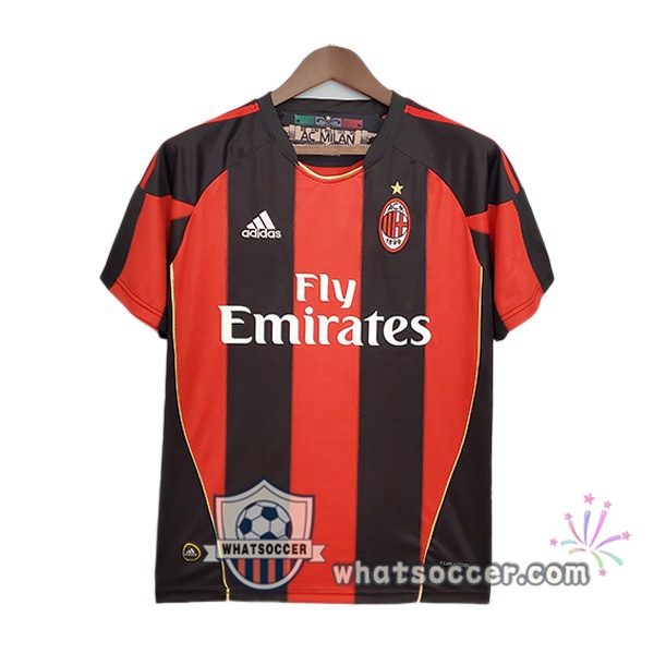 2010-2011 AC Milan Retro Home Jerseys Red Black