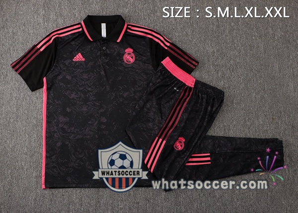 Training Polo Real Madrid + Pants Black 2021-2022