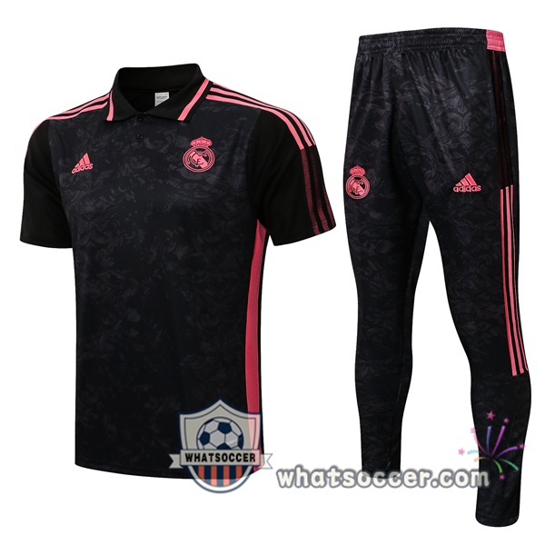 Training Polo Real Madrid + Pants Black 2021-2022