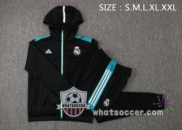 Real Madrid Black Hooded Jacket 2021-2022
