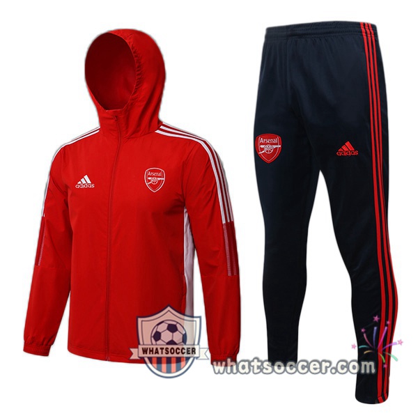 Arsenal Red Hooded Jacket 2021-2022
