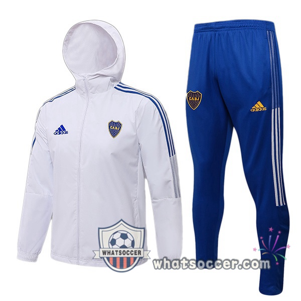 Boca Juniors White Hooded Jacket 2021-2022