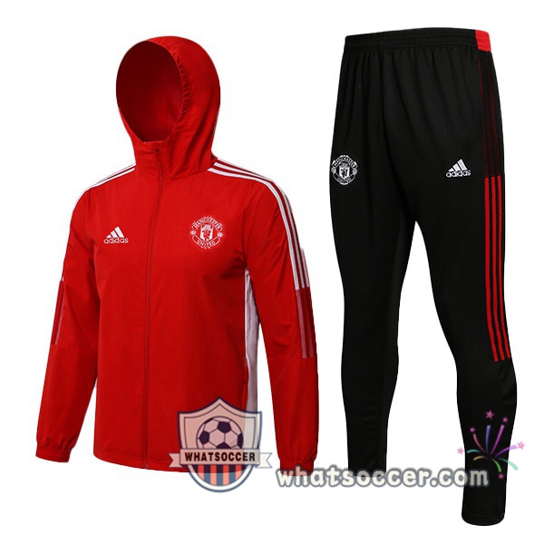 Manchester United Red Hooded Jacket 2021-2022