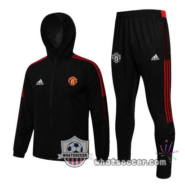 Manchester United Black Hooded Jacket 2021-2022