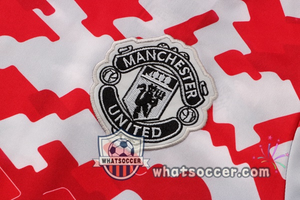 Manchester United + Pants Red White Training T-Shirts 2021-2022