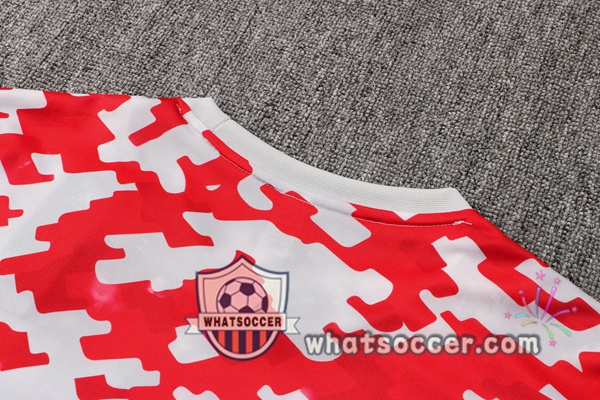 Manchester United + Pants Red White Training T-Shirts 2021-2022
