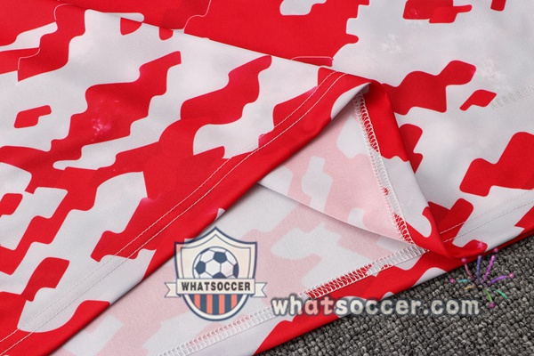 Manchester United + Pants Red White Training T-Shirts 2021-2022