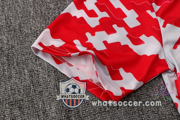 Manchester United + Pants Red White Training T-Shirts 2021-2022