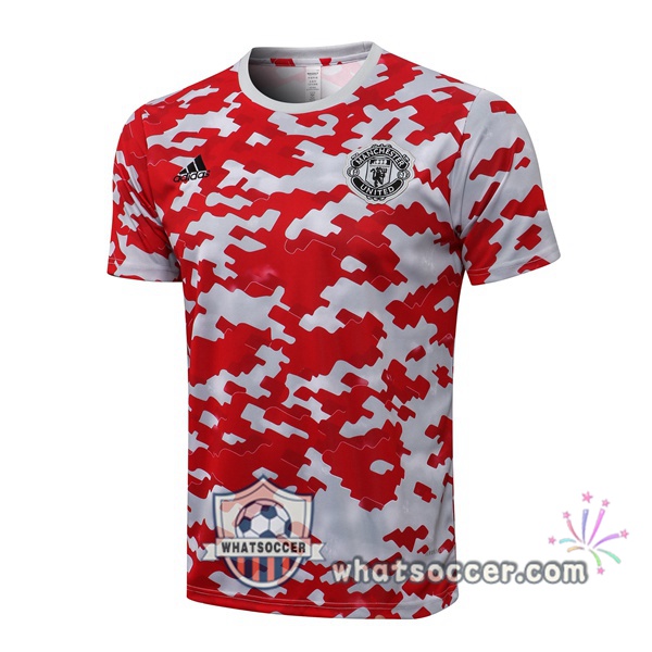 Manchester United Red White Training T-Shirts 2021-2022