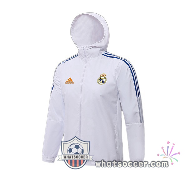 Real Madrid White Hooded Jacket 2021-2022