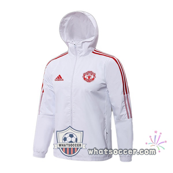 Manchester United White Hooded Jacket 2021-2022