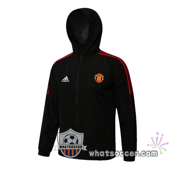 Manchester United Black Hooded Jacket 2021-2022