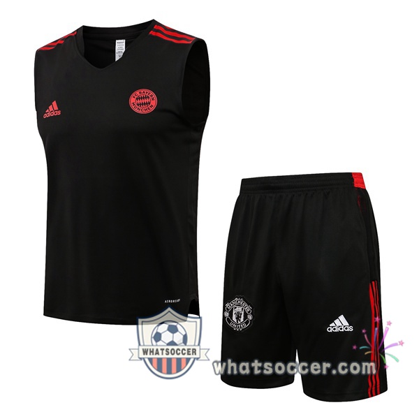 Bayern Munich + Shorts Black Soccer Vest 2021-2022