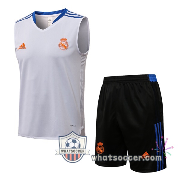 Real Madrid + Shorts White Soccer Vest 2021-2022
