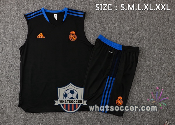 Real Madrid + Shorts Black Soccer Vest 2021-2022