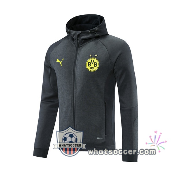 Dortmund BVB Black Gray Hooded Sweater 2021-2022