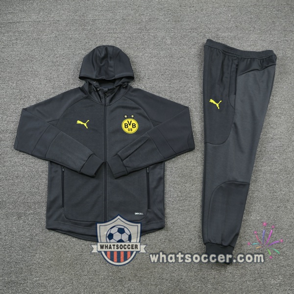 Dortmund BVB Black Gray Hooded Jacket 2021-2022