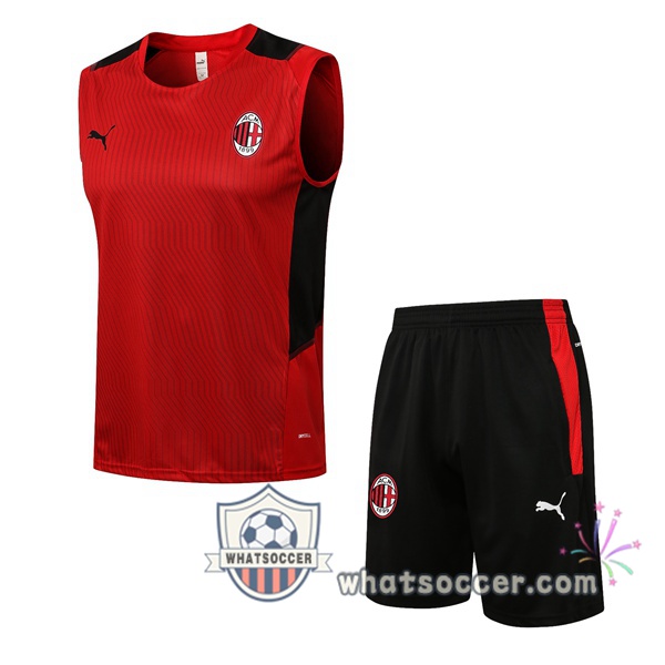 AC Milan + Shorts Red Soccer Vest 2021-2022