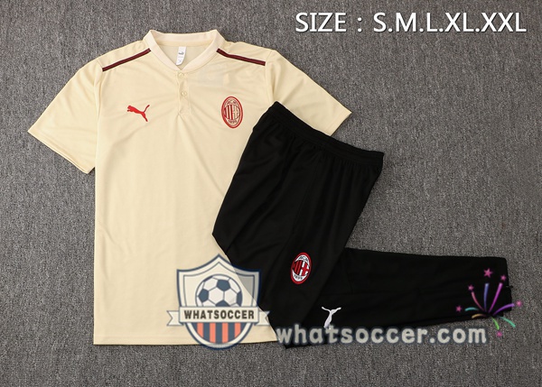Training Polo AC Milan + Pants Yellow 2021-2022