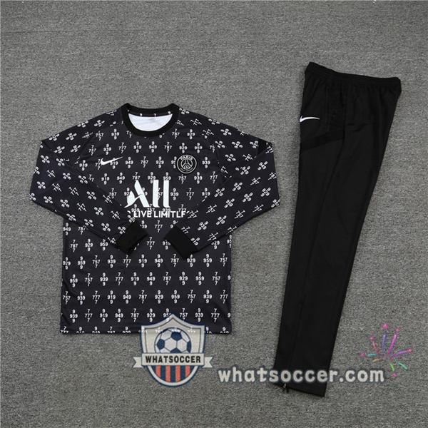 Paris PSG Black White Tracksuit 2021-2022
