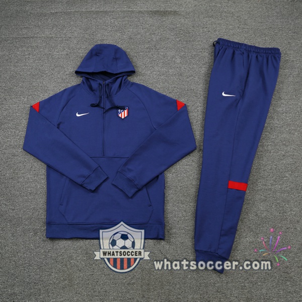 Atletico Madrid Blue Hooded Jacket 2021-2022