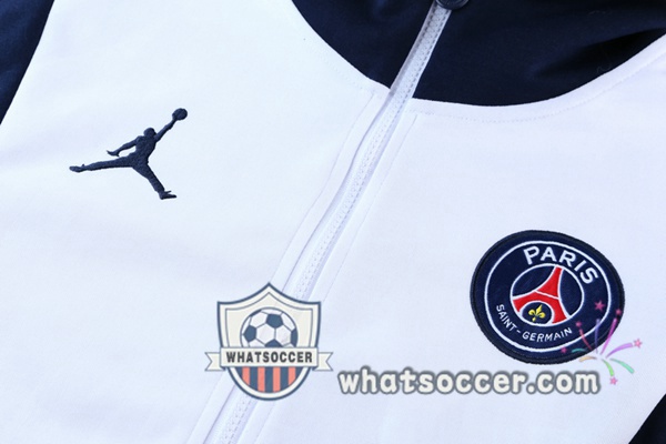 Paris PSG White Red Blue Hooded Jacket 2021-2022