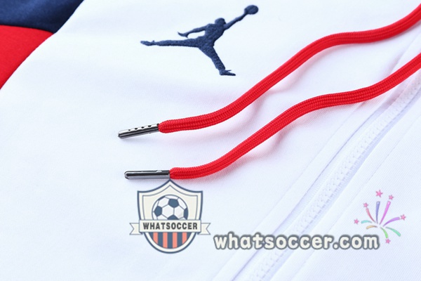 Paris PSG White Red Blue Hooded Jacket 2021-2022