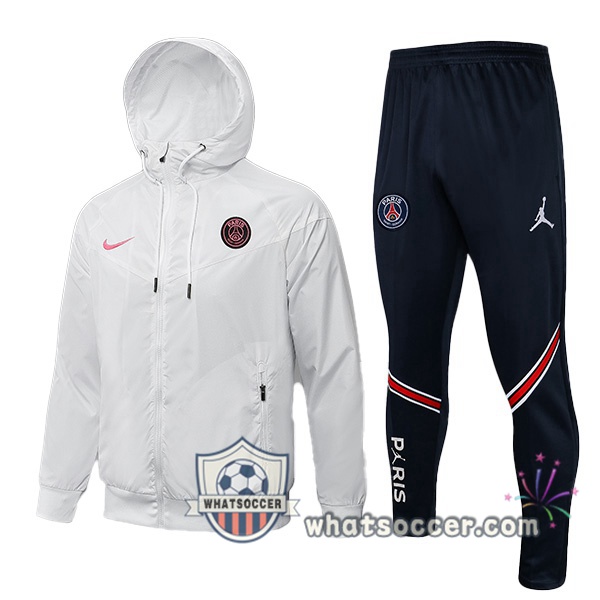 Paris PSG White Hooded Jacket 2021-2022