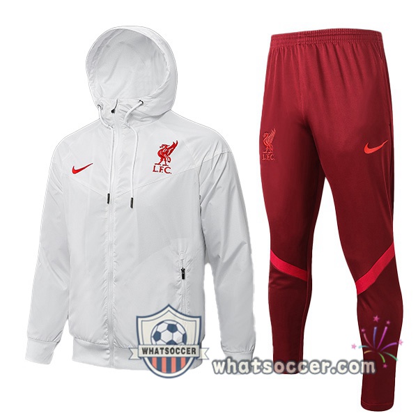 FC Liverpool White Hooded Jacket 2021-2022