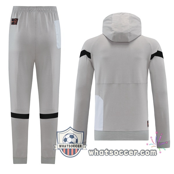 Paris PSG Gray Hooded Jacket 2021-2022