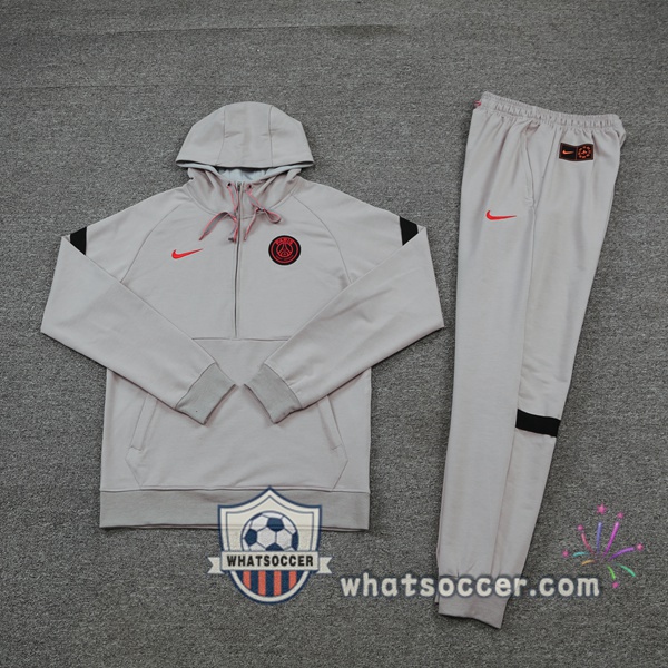 Paris PSG Gray Hooded Jacket 2021-2022