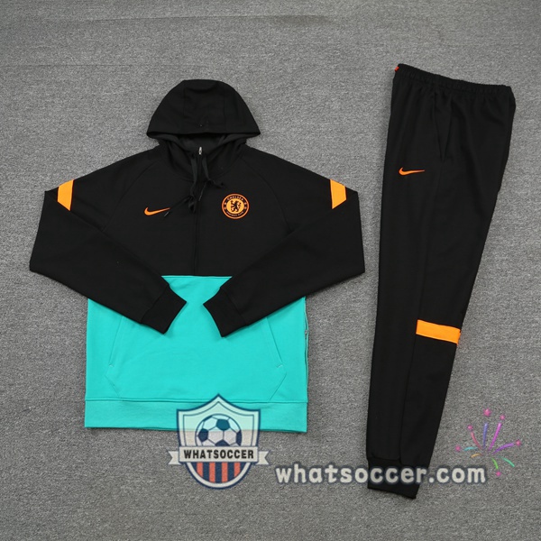 FC Chelsea Black Green Hooded Jacket 2021-2022