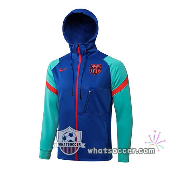 FC Barcelona Blue Green Hooded Jacket 2021-2022