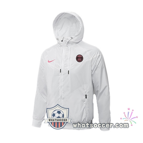 Paris PSG White Hooded Jacket 2021-2022