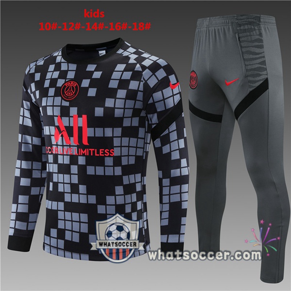Paris PSG Kids Gray Tracksuit 2021-2022