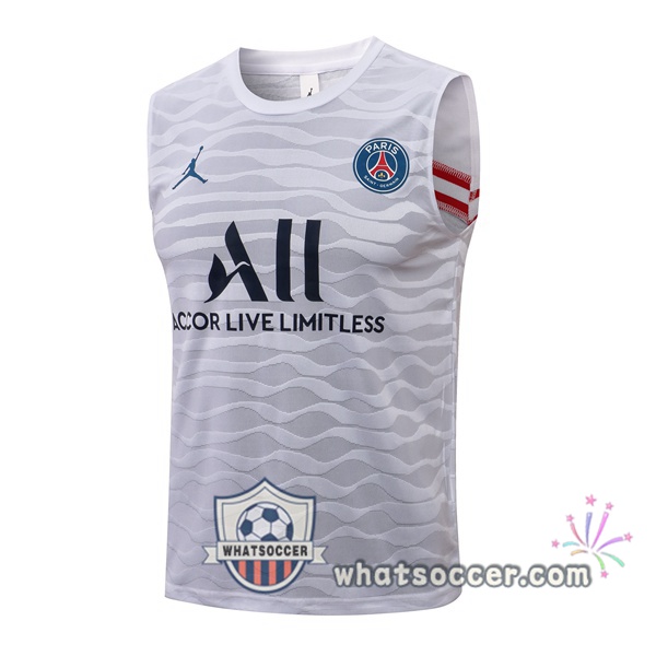 Paris PSG Jordan White Soccer Vest 2021-2022