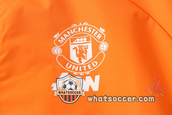 Manchester United Orange Windbreaker Hoodie 2020-2021