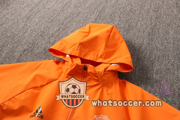 Manchester United Orange Windbreaker Hoodie 2020-2021