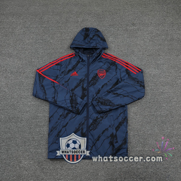 Arsenal Blue Royal Windbreaker Hoodie 2020-2021