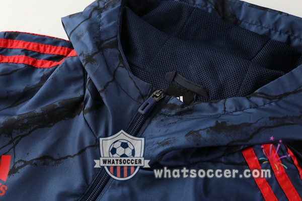 Arsenal Blue Royal Windbreaker Hoodie 2020-2021