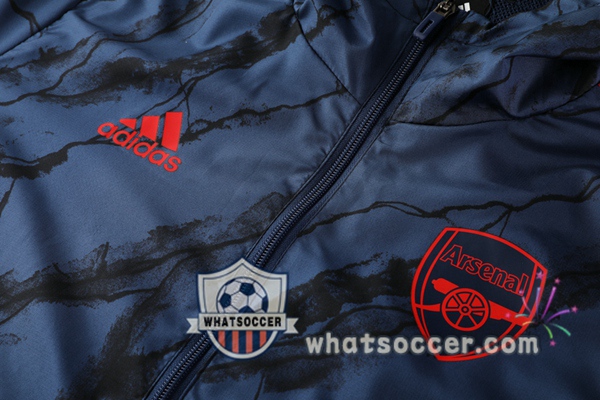 Arsenal Blue Royal Windbreaker Hoodie 2020-2021