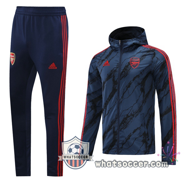 Arsenal Blue Royal Windbreaker Hoodie 2020-2021