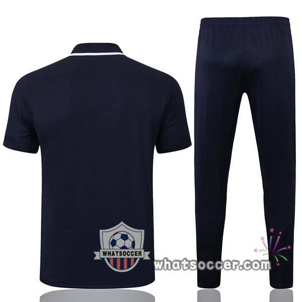 Training Polo Manchester City + Pants Blue Royal 2020-2021