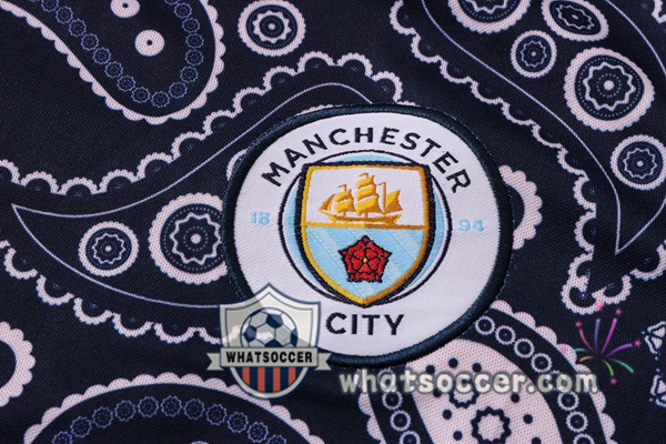 Training Polo Manchester City + Pants Blue Royal 2020-2021