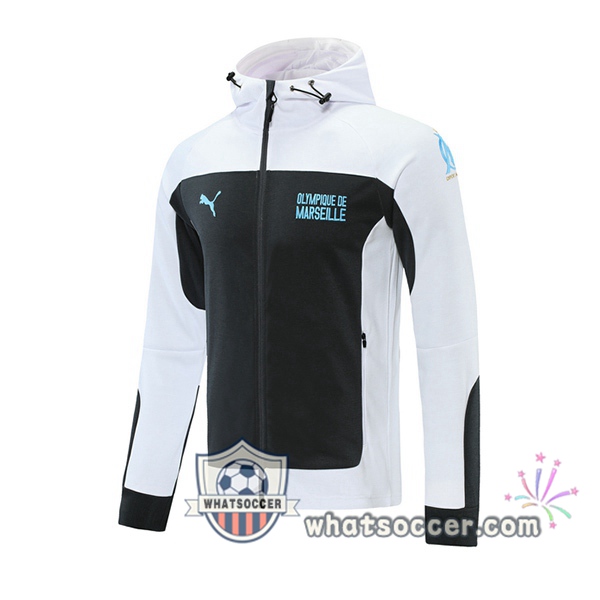 Marseille OM White Black Hooded Sweater 2020-2021